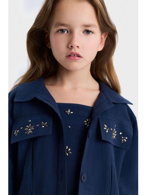 Nk Kız Çocuk Cashmere Gömlek 8-14 Yaş Lacivert