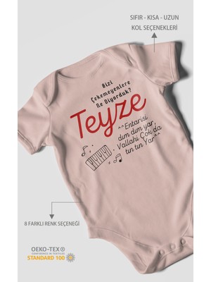 Morivo Kids Bizi Çekemeyenlere Ne Diyorduk Teyze Baskılı Bebek Zıbını – Çıtçıtlı Body | %100 Pamuk Kısa Kol