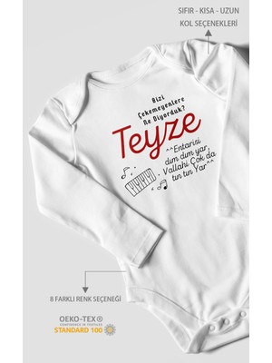 Bizi Çekemeyenlere Ne Diyorduk Teyze Baskılı Bebek Zıbını – Çıtçıtlı Body | %100 Pamuk Uzun Kol