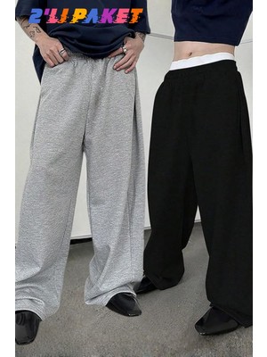 Vladivosto Bol Paça Lastikli Baggy Ekstra Salaş Düşük Bel Oversize Battal Eşofman Altı
