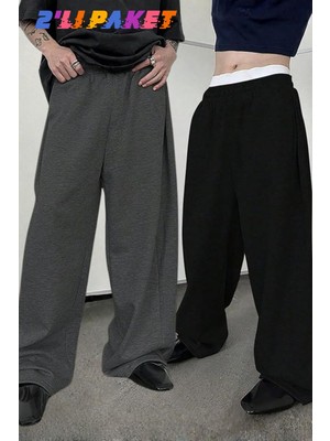 Vladivosto Bol Paça Lastikli Baggy Ekstra Salaş Düşük Bel Oversize Battal Eşofman Altı
