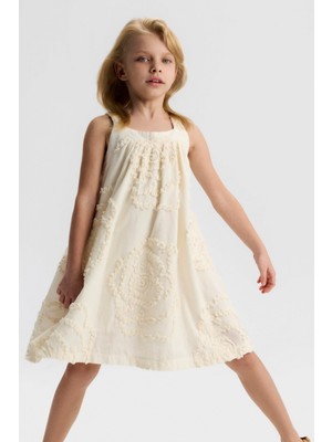 Nk Kız Çocuk Wind Elbise 4-8 Yaş Krem