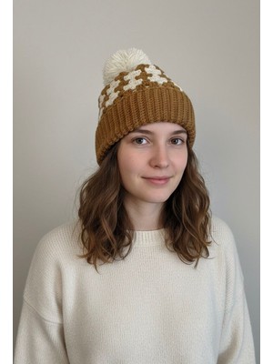 Zeepy Dizayn Kadınlar Için El Yapımı Çiçek Desenli Bere