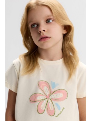 Nk Kız Çocuk Tecna Tshirt 4-8 Yaş Krem