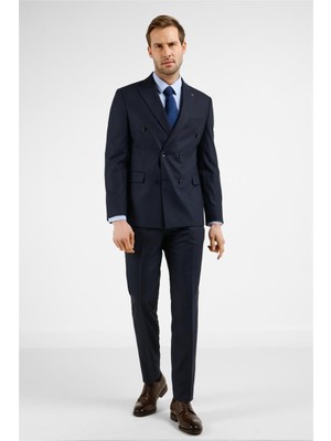 İmza Lacivert Kırlangıç Yaka 6 Drop Slim Fit Takım Elbise 1001255172