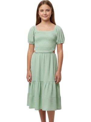 Çikoby Kız Çocuk Elbise Mint Yeşil