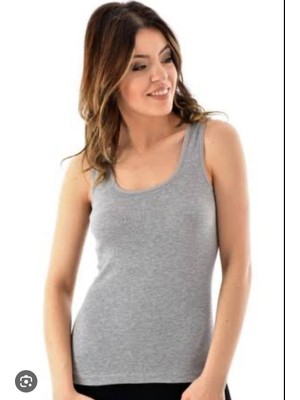 Tutku Kalın Askılı Atlet Gri Kaliteli Likralı 1 Adet-Gri-2xl