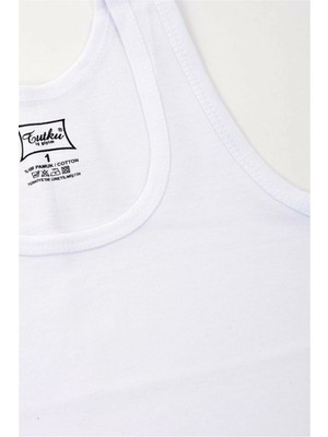 Tutku 6lı Atlet Beyaz Pamuklu Erkek Çocuk İç Giyim Rahat Kesim ve Nefes Alabilir