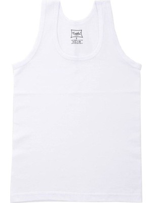 Tutku Erkek Çocuk Beyaz Penye Atlet 6'lı Nefes Alabilir Rahat Kesim Özellikli Beyaz