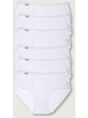 Tutku Kadın Beyaz 6'lı Paket Likralı Bato Külot-Beyaz-L/xl