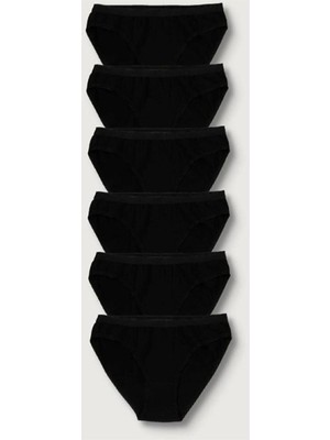 Tutku Kadın Siyah 6’lı Paket Bikini Külot SYH0001-SİYAH-L