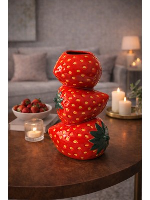 BRANDSMITHS Üçlü Çilek Formlu Dekoratif Vazo