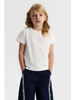 Nk Kız Çocuk Marley Tshirt 4-8 Yaş Ekru