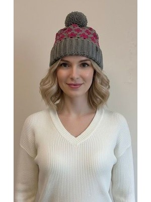 Zeepy Dizayn Kadınlar Için El Yapımı Çiçek Desenli Bere