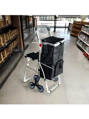 PremiumPort Büyük Boy Su Geçirmez Tekerlekli Oturmalı Alüminyum Merdiven