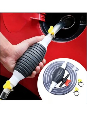 Gaman Manuel Yakıt Aktarma Pompası -Yüksek Kaliteli 80 cm Şeffaf Geniş Akışlı Hortum