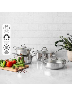 Emsan Demre 8 Parça Çelik Tencere Seti