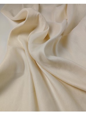 Kumaş Parça Krem Renkte Keten Viskon Dokuma (En 130 cm x Boy 310 Cm)