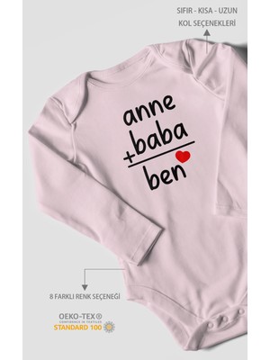 Morivo Kids Anne Baba ve Ben Baskılı Bebek Zıbını – Çıtçıtlı Body | %100 Pamuk Uzun Kol