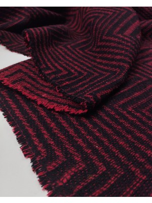 Kumaş Parça Siyah Kırmızı Renklerde Kaşe Gabardin Arası Dokuma (En 145 cm x Boy 270 Cm)