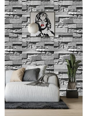 Golden DUVAR KAĞIDI - BORDÜR Desenli Mermer Taş Duvar Desen Silinebilir 5.2m² Nonwoven Dekoratif Duvar Kağıdı