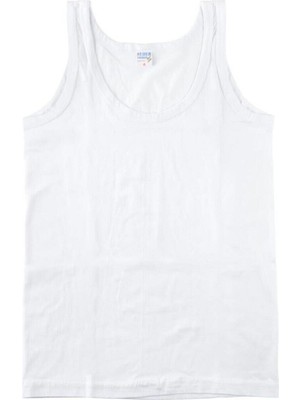 Tutku Poky Erkek Çocuk 6'lı Penye Pamuklu Askılı Atlet-Beyaz-6-8 Yaş