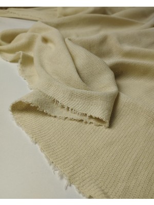 Kumaş Parça Krem Bej Renkte Triko Örme (En 145 cm x Boy 235 Cm)