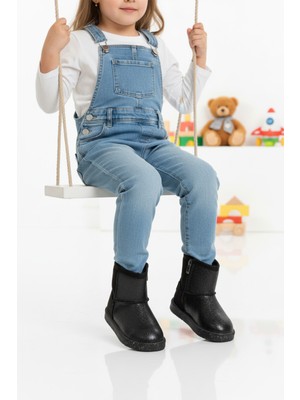 Ayakmod Siyah Simli Içi Kürklü Soğuğa Dirençli Kız Çocuk Bot 1212 P