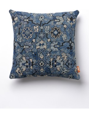 The Kun Etnik Kilim Desenli Kırlent Kılıfı-Mavi