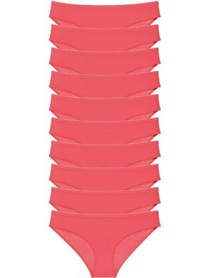 10 Adet Süper Eko Set Likralı Kadın Slip Külot Fuşya