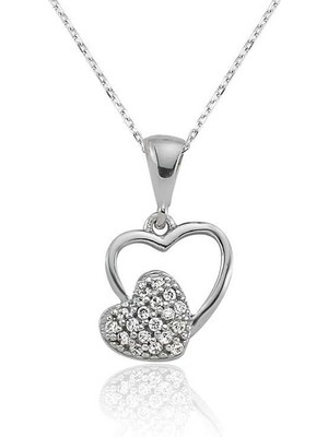 Inure Jewelry Gümüş Kalpli Bayan Kolye