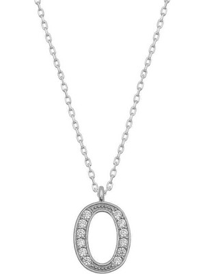 Inure Jewelry Gümüş Rodyum O Harfi Kadın Kolye