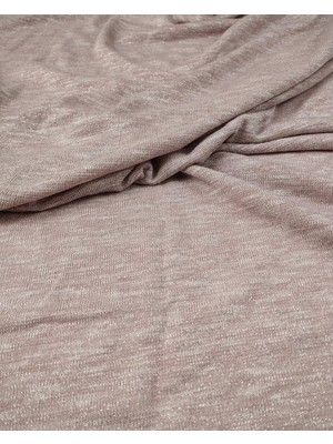 Kumaş Parça Pembe Simli Ince Örme Kumaş (En 130 cm x Boy 330 Cm)