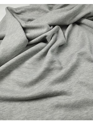 Kumaş Parça Gri Renkte Şardonlu 3 Iplik Kumaş (En 150 cm x Boy 270 Cm)