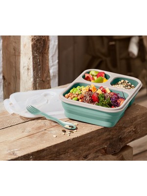 PremiumPort Pratik ve Şık Katlanabilir Beslenme Kutusu, Kolay Taşıma ve Temizlik