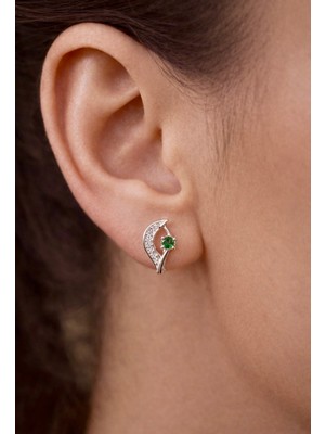 miraç gümüş takı atölyem 925 Ayar Gümüş Zirkon Taşlı Zarif Küpe