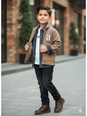 Gültekin Bebe Yavrucak Keten Ceketli  Gömlekli Takım 1-4 YAŞ-3804635 - Toprak