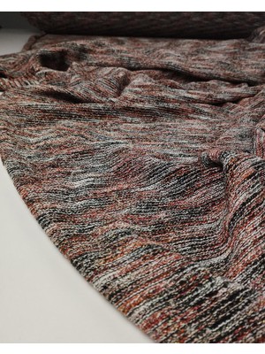 Kumaş Parça Kızıl Yeşil Ekru Simli Ince Tirko Kumaş