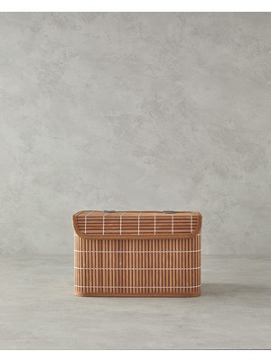 PremiumPort Doğal Ahşap Bambu Saklama Kutusu 28X20X18 Cm, Şık ve Dayanıklı Tasarım