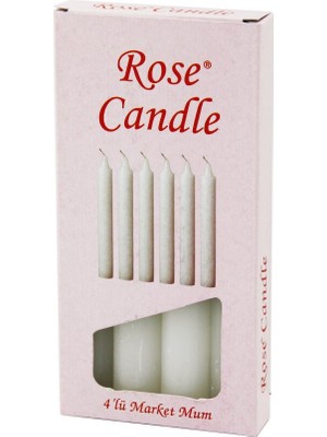 Toyigoo 4pcs - Kalın   Çap=2cm - UZUNLUK=15CM     Beyaz Klasik  Market Mum (4881) TYGO-RSGO34