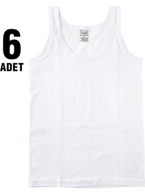 Tutku Erkek Çocuk Beyaz 6'lı Paket Atlet ELF568TUT01246-BEYAZ-7 Yaş