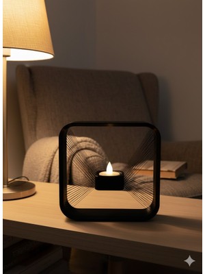 Teknodayım Teknolojik Kare Askılı Mumluk Duvara Asılan Şık Dekoratif Mumluk 16×16 cm Seri 2026