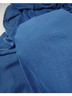 Kumaş Parça Taşlanmış Mavi Mat Saten Dokuma (En 140 cm x Boy 190 Cm)