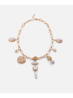 İpekyol Suni incili kombine uçlu zincir kolye IS1260051020265