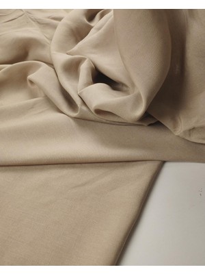 Kumaş Parça Koyu Bej Renkte Viskon Keten (En 150 cm x Boy 220 Cm)