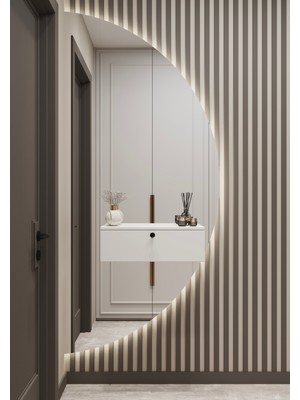 Furnitt Home Asur Beyaz Mdf Dresuar Duvara Monte