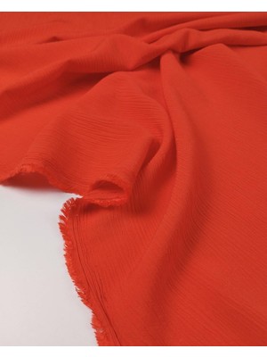 Kumaş Parça Nar Çiçeği Renkte Viskonlu Dokuma (En 135 cm x Boy 200 Cm)