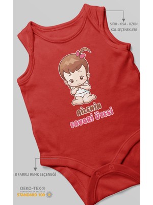 Morivo Kids Ailenin Favori Üyesi Baskılı Bebek Zıbını – Çıtçıtlı Body | %100 Pamuk Sıfır Kol