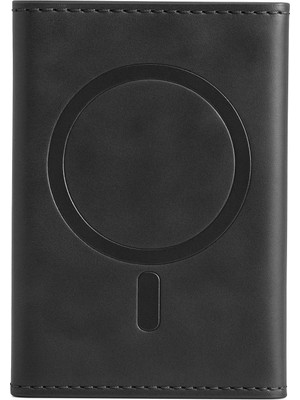Huly  Tema Magsafe Deri Kartlık - Siyah Hub