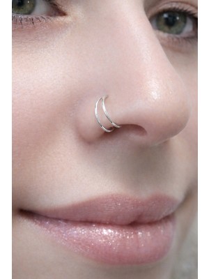 Sacce Scarves & Accessories Iki Sıralı Halka Hızma Gümüş Hızma